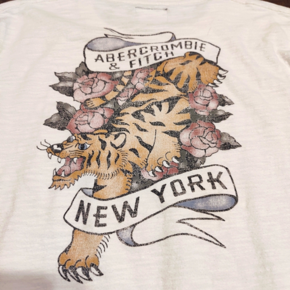 Abercrombie & Fitch long sleeve bad ass tiger graphic vintage tee Ed Hardy style - Picture 6 of 8